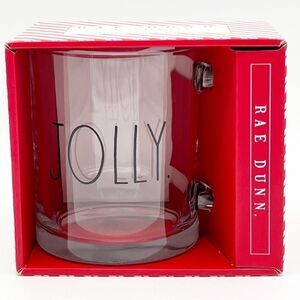 NEW Rae Dunn Jolly Glass Holiday Coffee Tea Large Capacity 18 Oz Mug by Enchante